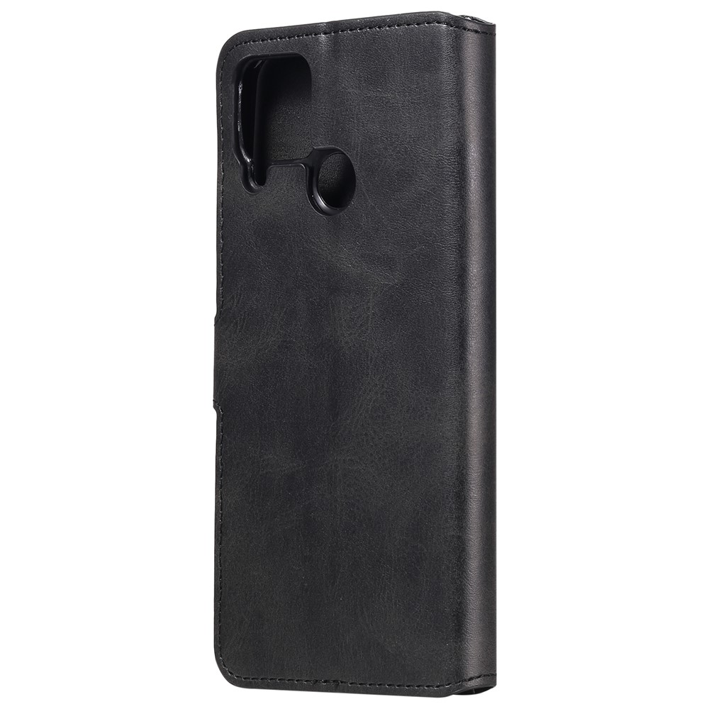 Classic Leather Wallet Stand Phone Flip Case for Realme C12 / Realme C15 - Black-8
