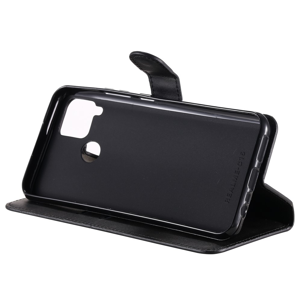 Classic Leather Wallet Stand Phone Flip Case for Realme C12 / Realme C15 - Black-11