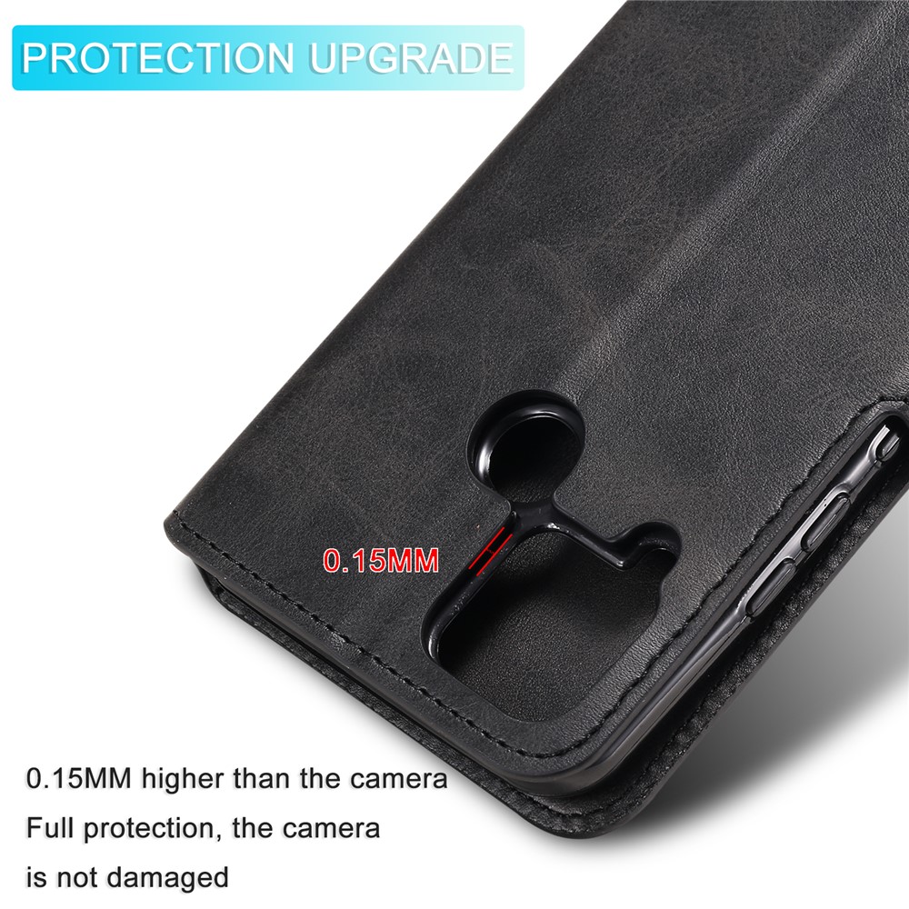 Classic Leather Wallet Stand Phone Flip Case for Realme C12 / Realme C15 - Black-4