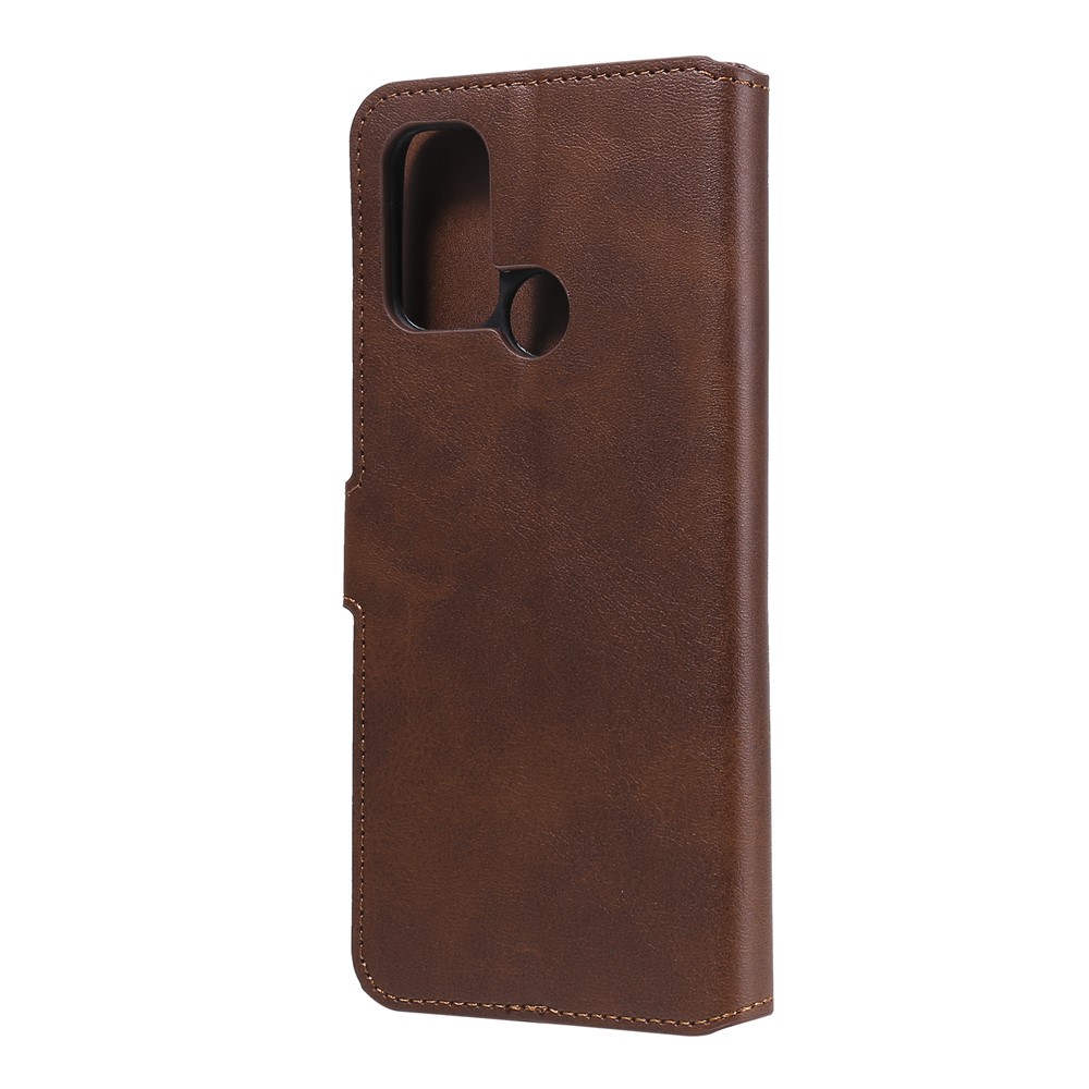 Clascar Magnético De Estilo Clásico Cartera + Soporte Funda Para Teléfono De Cuero Para OPPO A32 (2020) / A53 (2020) / OPPO A53S - Marrón-11