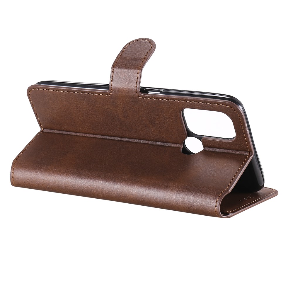 Clascar Magnético De Estilo Clásico Cartera + Soporte Funda Para Teléfono De Cuero Para OPPO A32 (2020) / A53 (2020) / OPPO A53S - Marrón-12