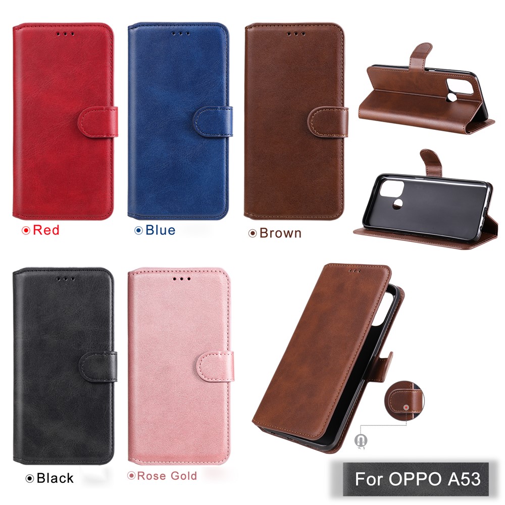 Clascar Magnético De Estilo Clásico Cartera + Soporte Funda Para Teléfono De Cuero Para OPPO A32 (2020) / A53 (2020) / OPPO A53S - Marrón-15