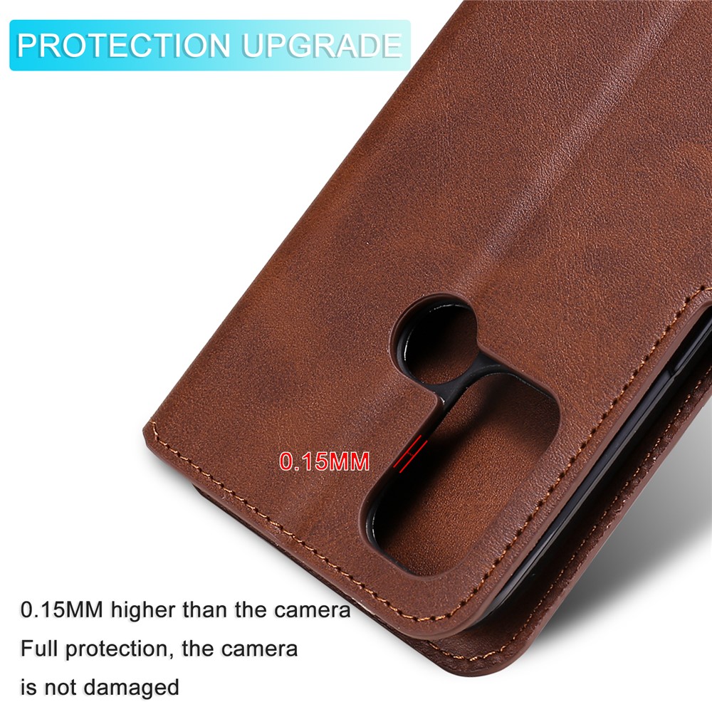 Clascar Magnético De Estilo Clásico Cartera + Soporte Funda Para Teléfono De Cuero Para OPPO A32 (2020) / A53 (2020) / OPPO A53S - Marrón-4