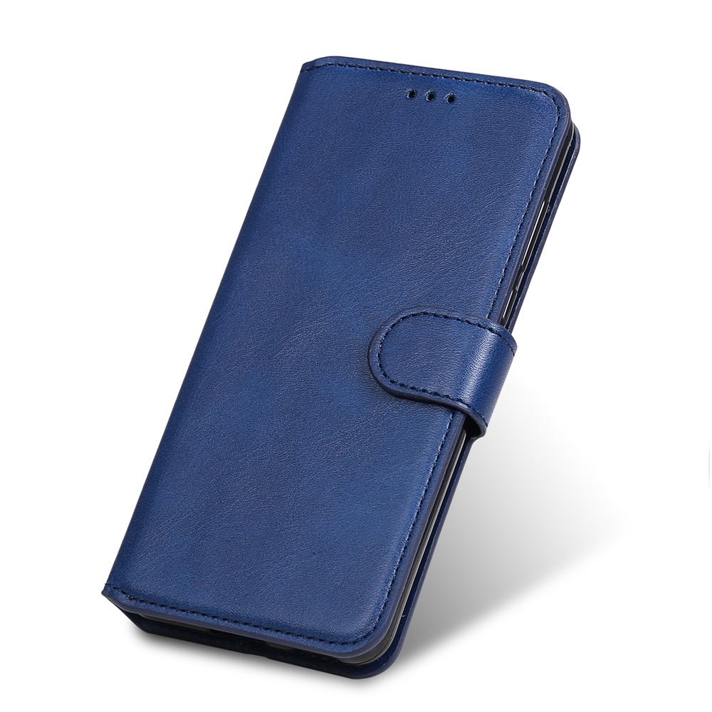 Classic Style Wallet + Stand Flip Leather Phone Case for Realme C11 - Blue-14