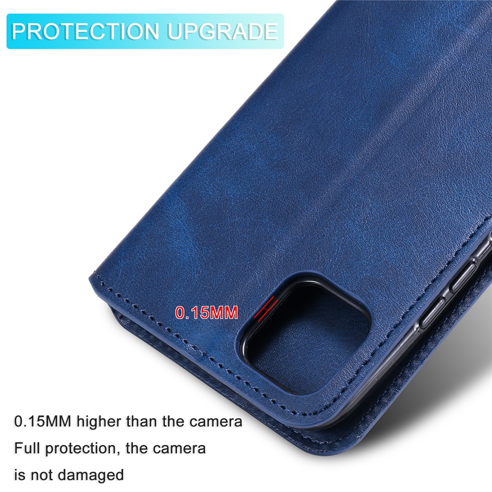 Classic Style Wallet + Stand Flip Leather Phone Case for Realme C11 - Blue-6