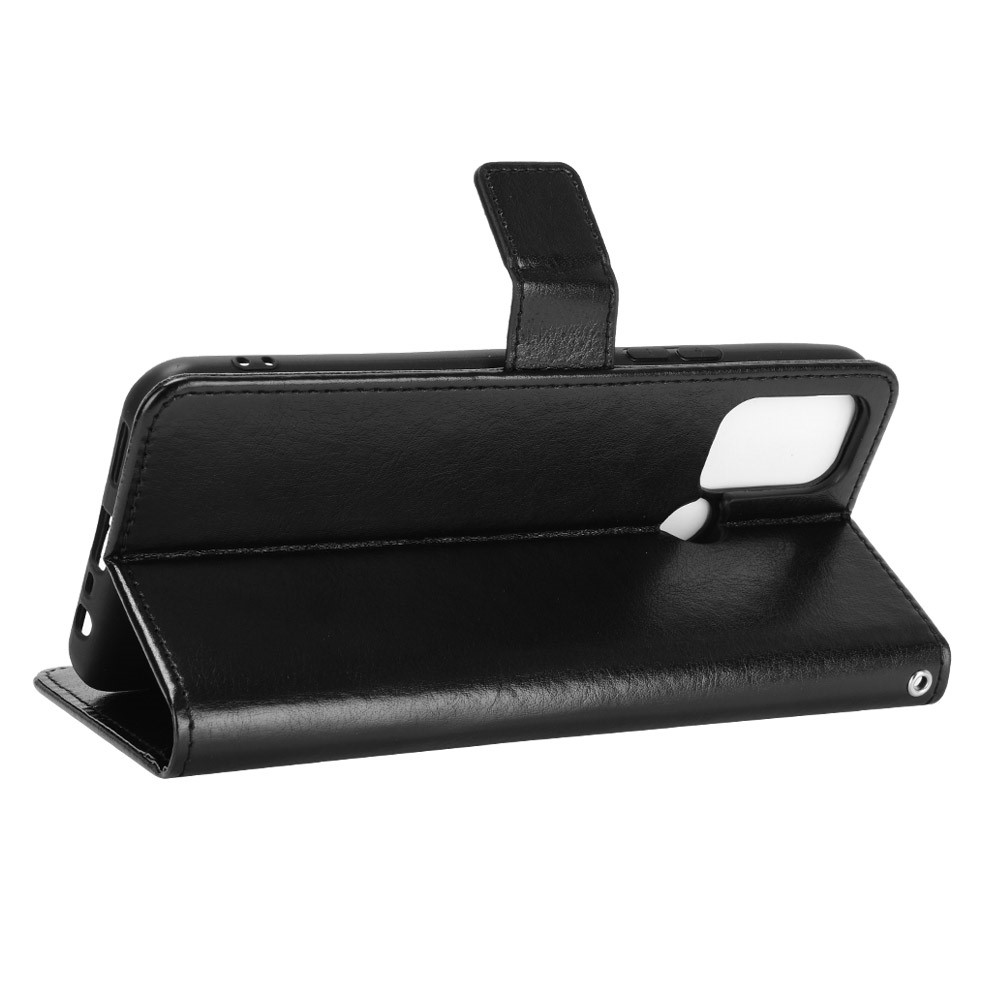 Crazy Horse Texture Leather Stand Cover for Realme 7i/C17 Phone Case - Black-5