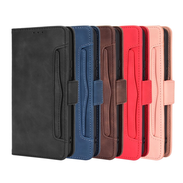 Leather Case for Realme 7i/C17 Multiple Card Slots Protective Cover - Black-13