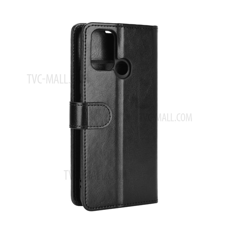 Crazy Horse Skin Leather Case for Realme 7i/C17 Stand Wallet Cover - Black-5