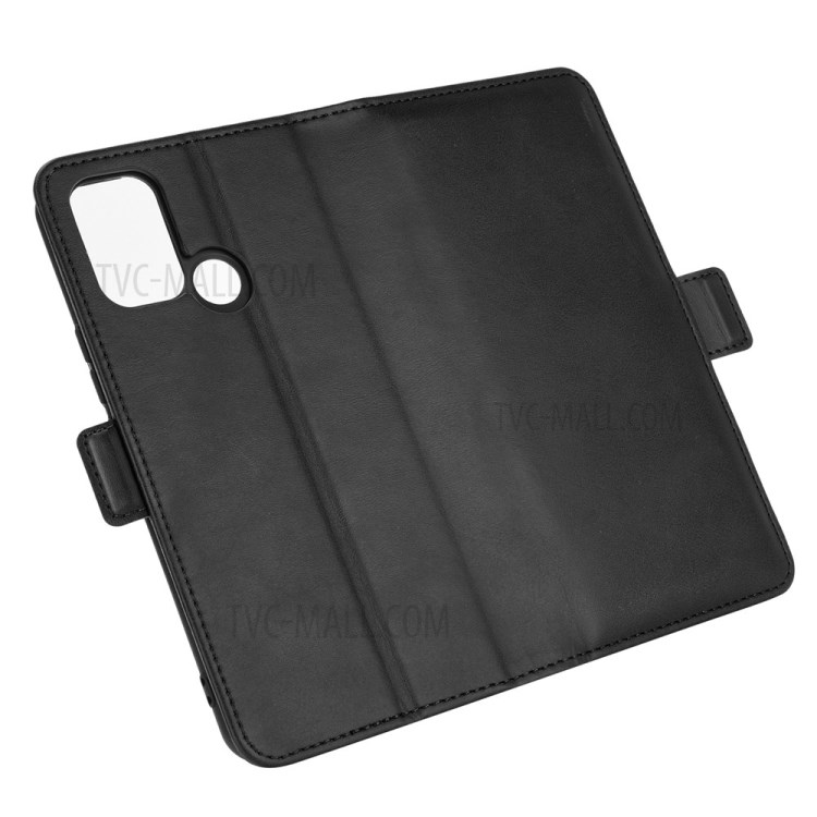 For Realme 7i/C17 Magnetic Double Clasp Leather Wallet Stand Cover - Black-6