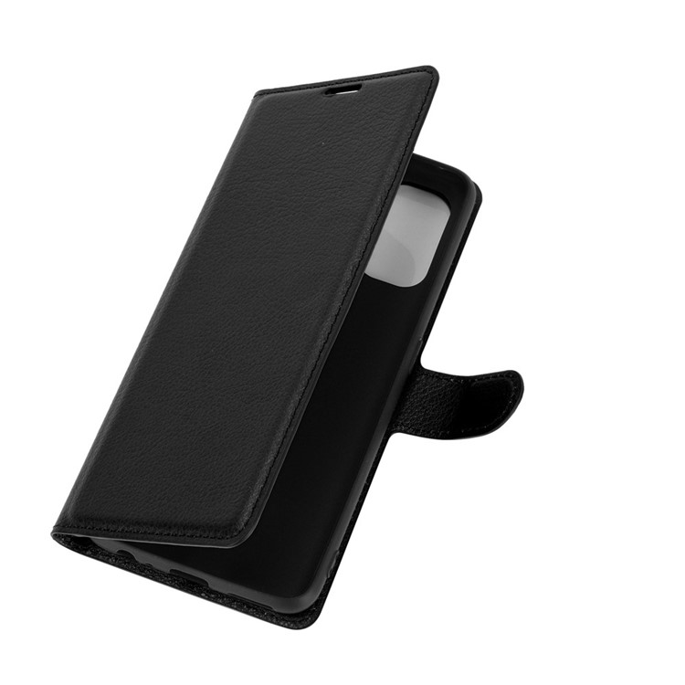 Phone Protective Shell Litchi Texture Leather Wallet for Realme 7 Pro - Black-6