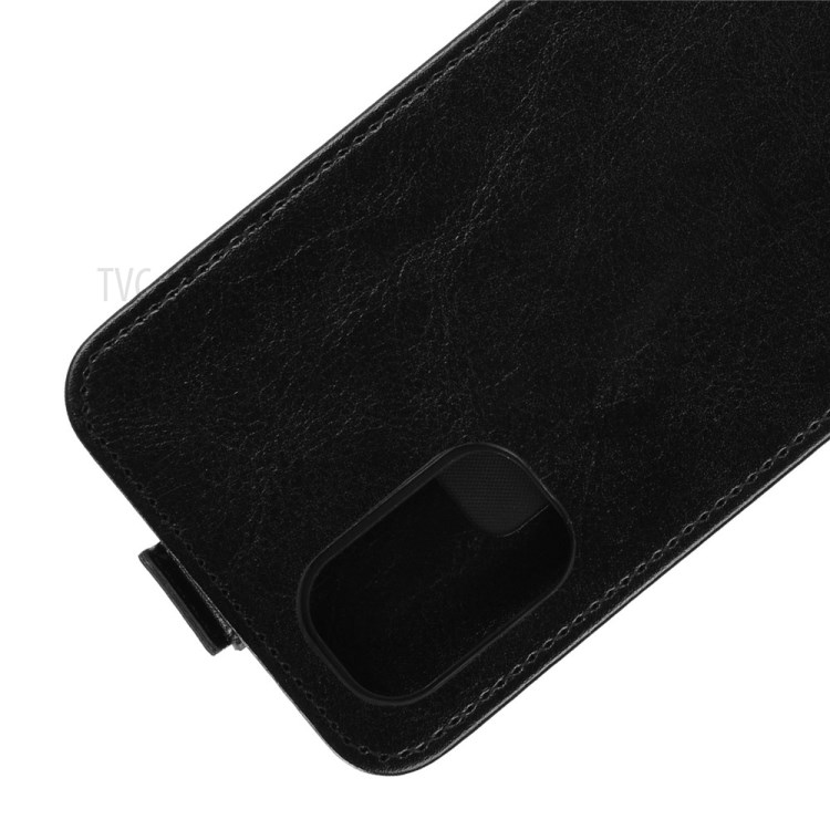 Vertical Flip Shell with Card Slot Crazy Horse Texture Leather Case for Realme 7 Pro - Black-2