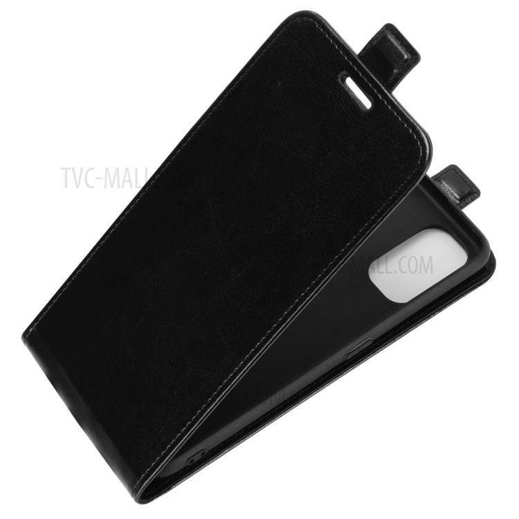 Vertical Flip Shell with Card Slot Crazy Horse Texture Leather Case for Realme 7 Pro - Black-3