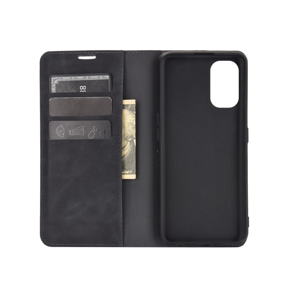 Strong Absorption Skin-Touch Leather Flip Phone Cover Case for Realme 7 Pro - Black-2