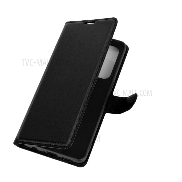 Litchi Grain Wallet Stand Leather Shell for Oppo Reno4 Pro 4G Protective Case - Black-6