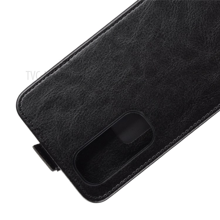 Crazy Horse Texture Card Slot for Oppo Reno4 Pro 4G Leather Vertical Flip Leather Case - Black-2
