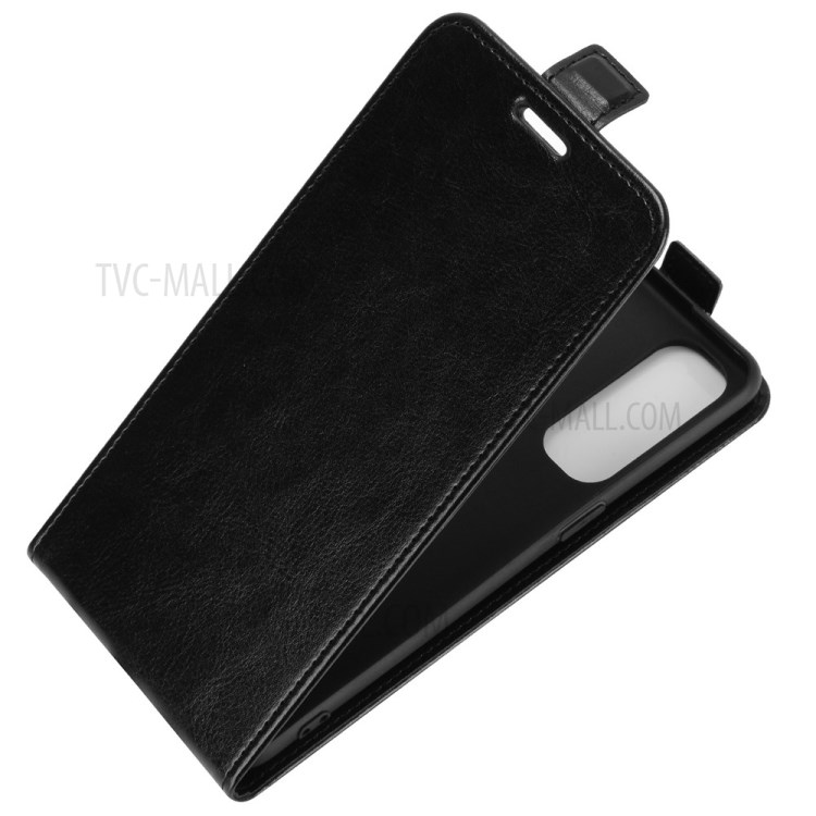 Crazy Horse Texture Card Slot for Oppo Reno4 Pro 4G Leather Vertical Flip Leather Case - Black-3