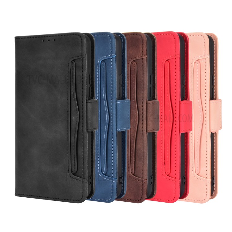 Multiple Card Slots Wallet Case Stand Leather Shell for vivo V20 - Black-14