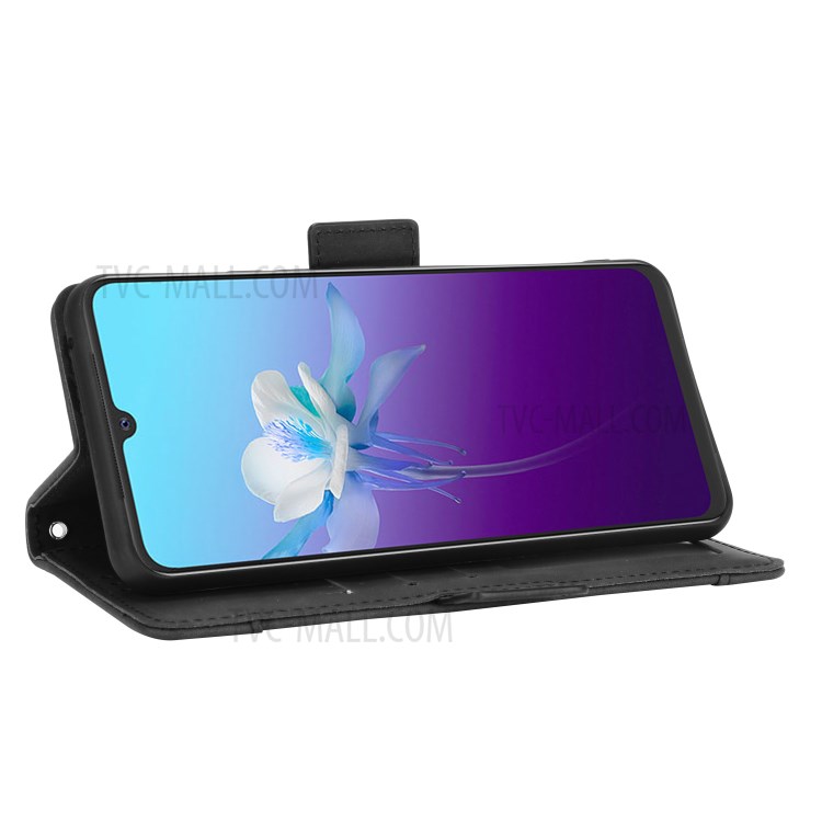 Multiple Card Slots Wallet Case Stand Leather Shell for vivo V20 - Black-5
