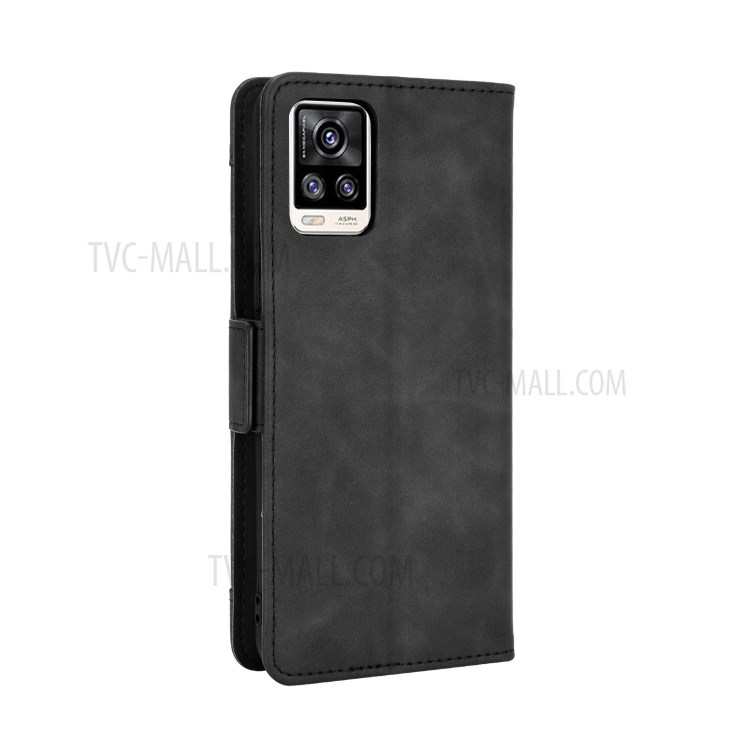 Multiple Card Slots Wallet Case Stand Leather Shell for vivo V20 - Black-6