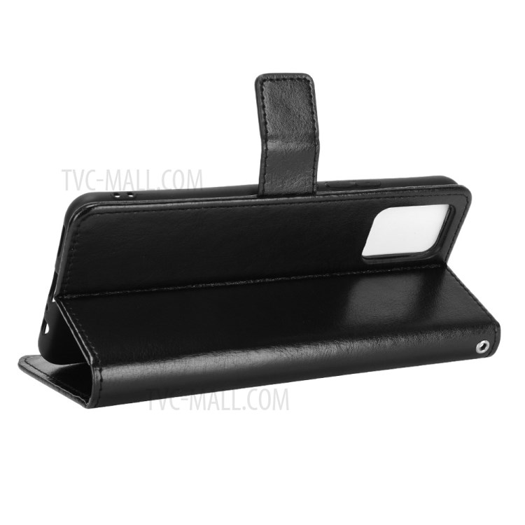 Crazy Horse Wallet Stand Leather Shell with Strap for vivo V20 - Black-5