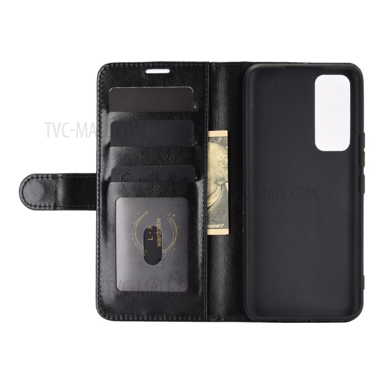 Wallet Design Crazy Horse Texture Leather Phone Cover Stand Case for Vivo V20 SE - Black-5
