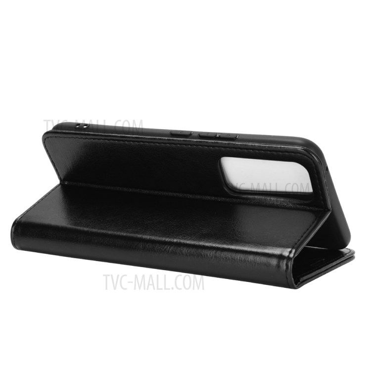 Wallet Design Crazy Horse Texture Leather Phone Cover Stand Case for Vivo V20 SE - Black-7
