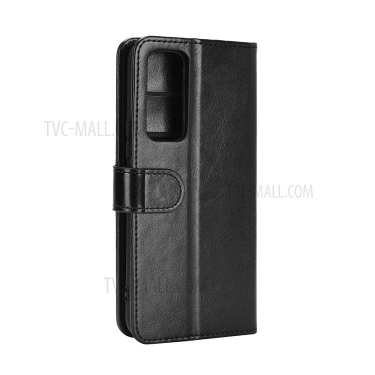 Wallet Design Crazy Horse Texture Leather Phone Cover Stand Case for Vivo V20 SE - Black-8