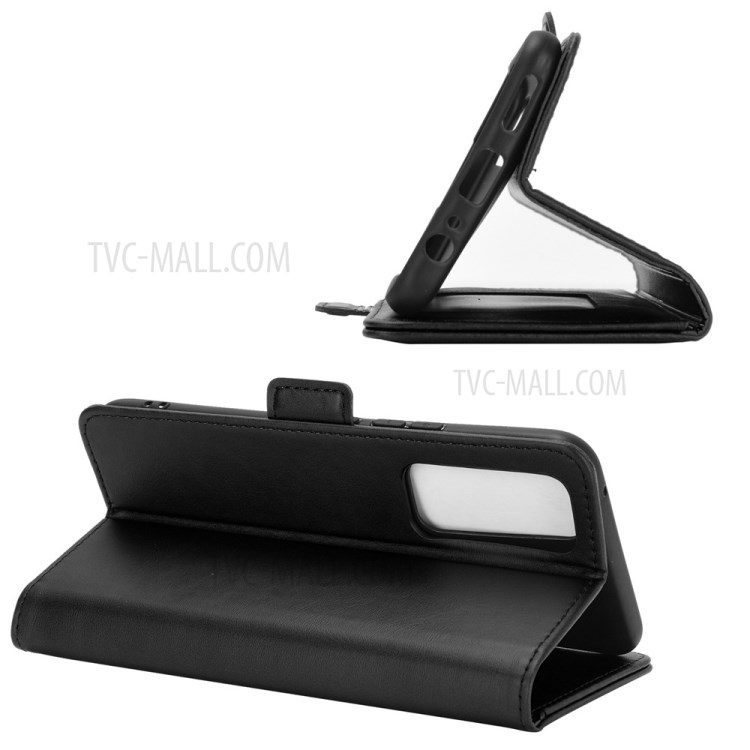 Side Absorption Leather Stand Phone Protective Case with Double Magnetic Clasp for Vivo V20 SE - Black-5