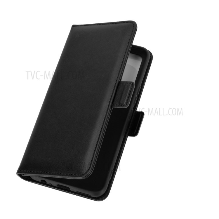 Side Absorption Leather Stand Phone Protective Case with Double Magnetic Clasp for Vivo V20 SE - Black-7