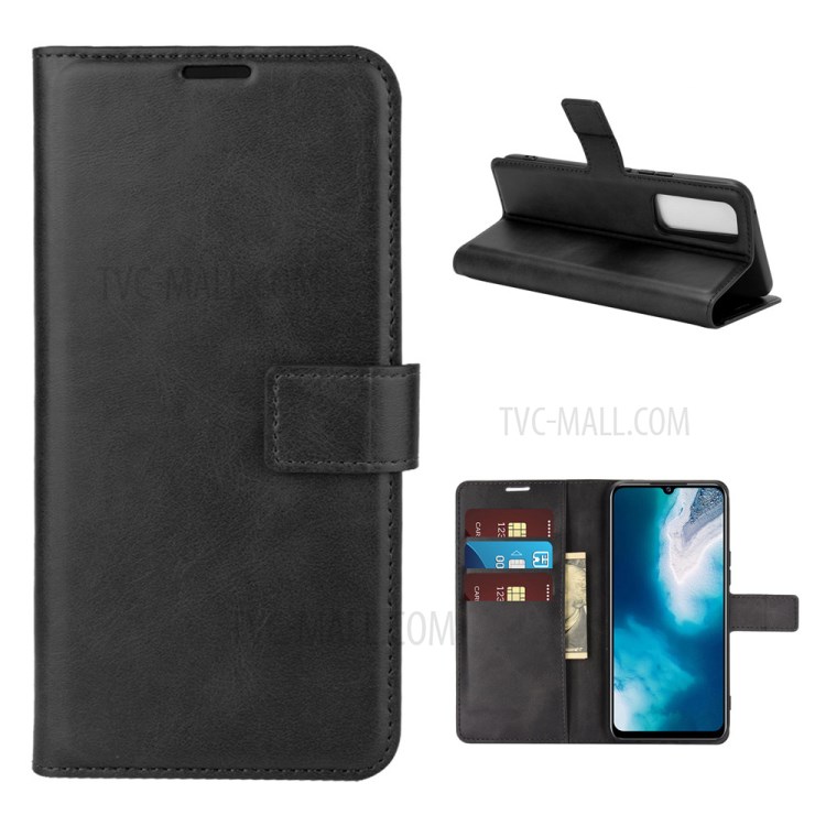 Square Magnetic Clasp Leather Phone Case with Wallet Stand for Vivo V20 SE - Baby Blue-1