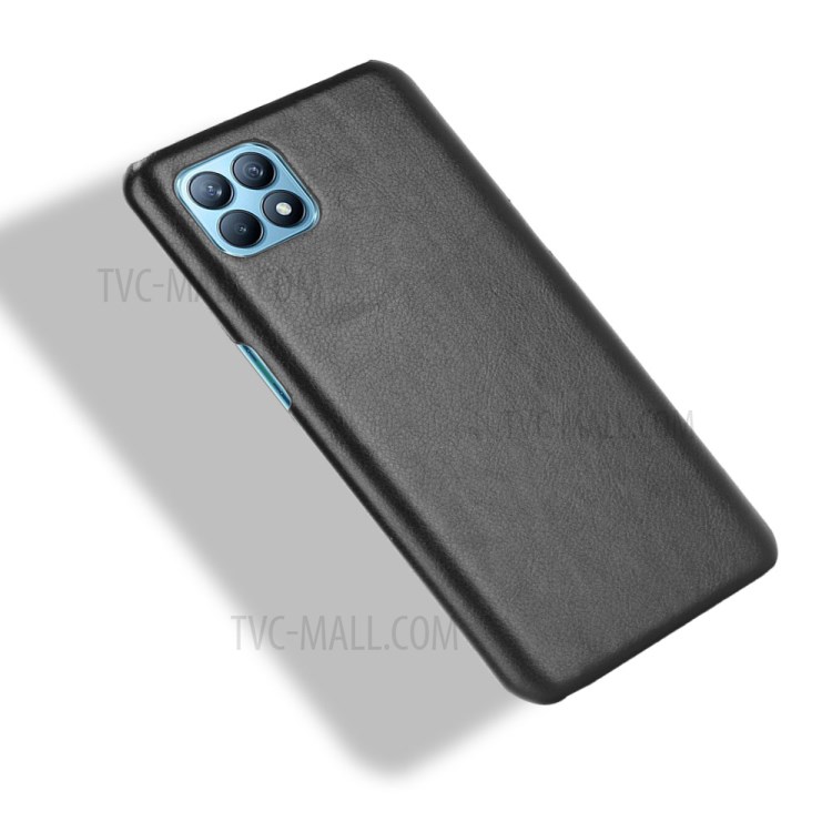 Litchi Texture PU Leather Coated PC Mobile Casing for Oppo Reno4 SE - Black-4