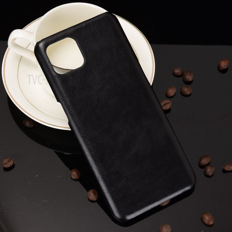 Litchi Texture PU Leather Coated PC Mobile Casing for Oppo Reno4 SE - Black-5