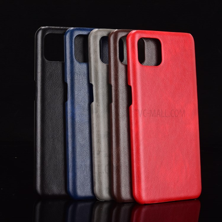 Litchi Texture PU Leather Coated PC Mobile Casing for Oppo Reno4 SE - Black-6