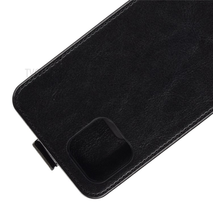 Vertical Flip Crazy Horse Texture with Card Holder Leather Cover for Oppo A72 5G - Black-3