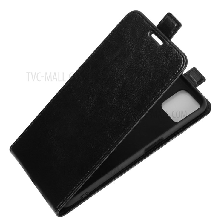Vertical Flip Crazy Horse Texture with Card Holder Leather Cover for Oppo A72 5G - Black-4