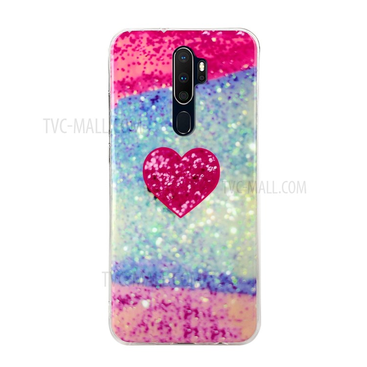 IMD Marble Pattern TPU Back Phone Case Cover for OPPO A9 (2020) - Rose Heart-2