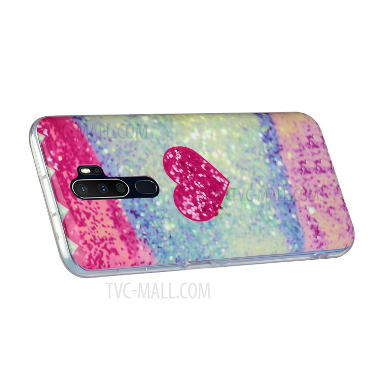 IMD Marble Pattern TPU Back Phone Case Cover for OPPO A9 (2020) - Rose Heart-4
