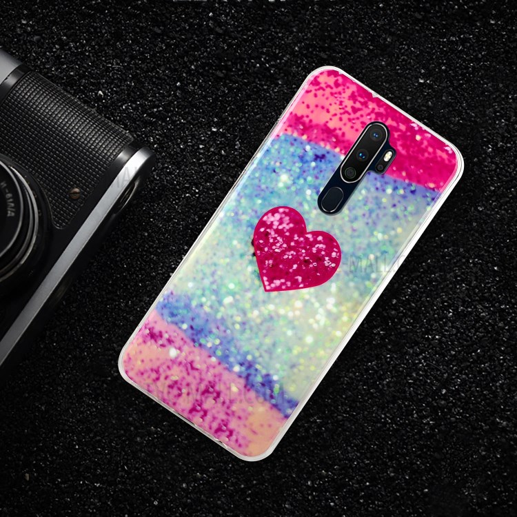 IMD Marble Pattern TPU Back Phone Case Cover for OPPO A9 (2020) - Rose Heart-6