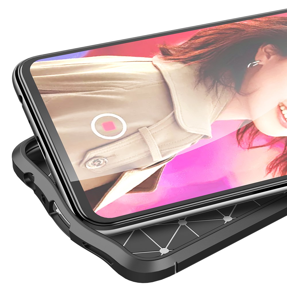 Four Corner Cushion Litchi Texture Soft TPU Protector for Oppo Reno5 5G Mobile Phone Cover - Black-3
