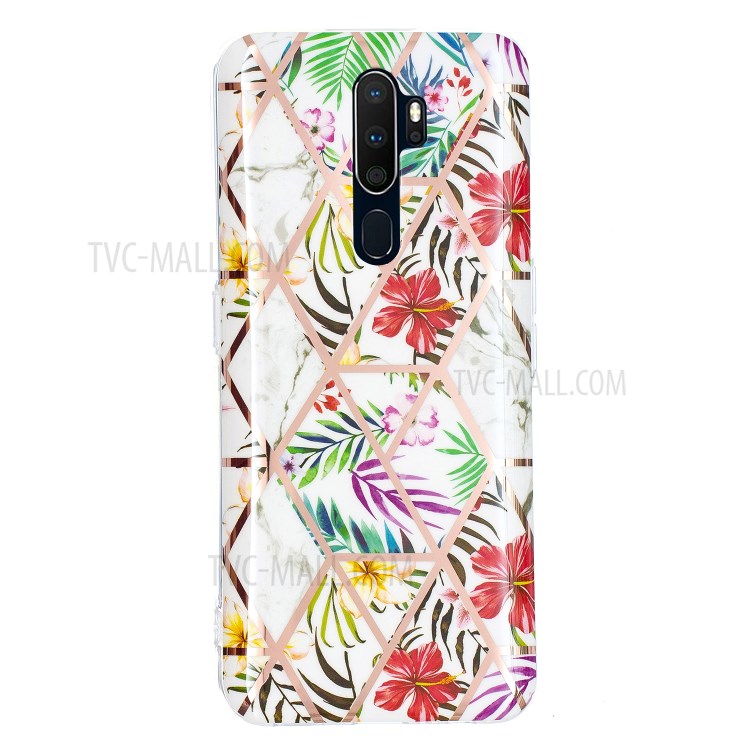Marble Splice Electroplating IMD TPU Phone Cover Shell for OPPO A9 (2020) - Rainforest-2