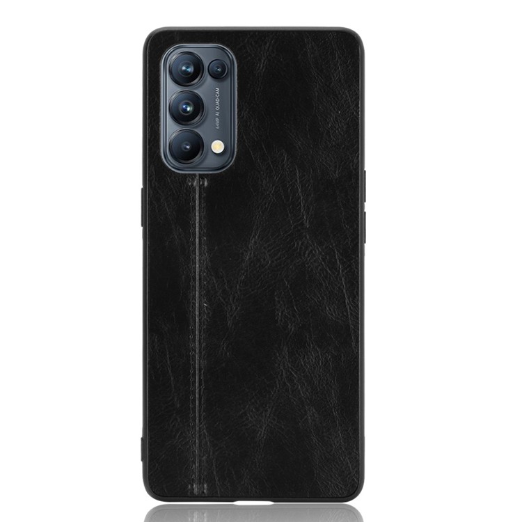 PC + TPU Mobile Phone Case with PU Leather Coated for Oppo Reno5 Pro 5G - Black-3