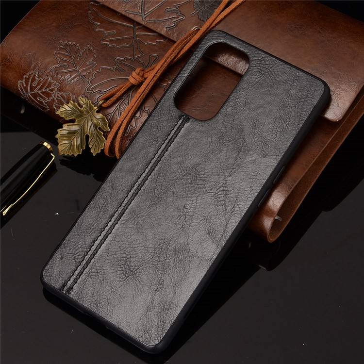 PC + TPU Mobile Phone Case with PU Leather Coated for Oppo Reno5 Pro 5G - Black-5
