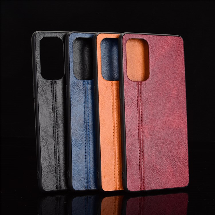 PC + TPU Mobile Phone Case with PU Leather Coated for Oppo Reno5 Pro 5G - Black-9