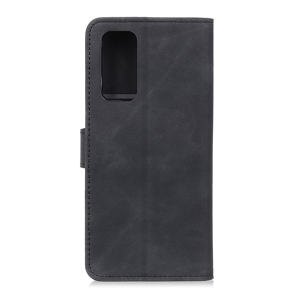 Khazneh Retro-Stil Folio-Flip-Leder-Handy-Wallet-Ständer-Titel-Hülle Für Oppo Reno5 Pro Plus 5g / Finde X3 Neo - Schwarz