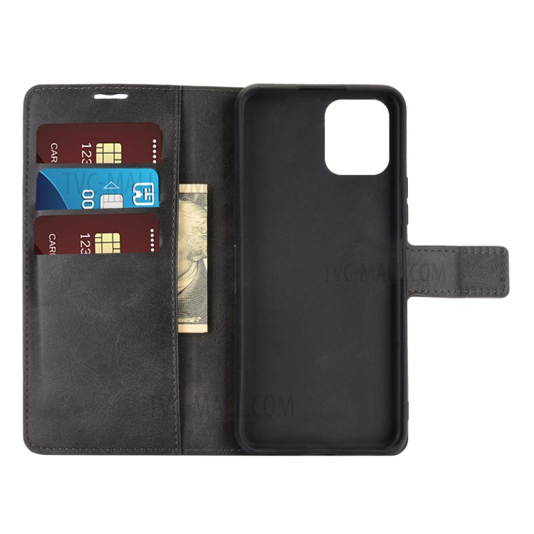 For vivo iQOO U3 / vivo Y52s Wallet Stand Leather Mobile Phone Cover Case - Black-4