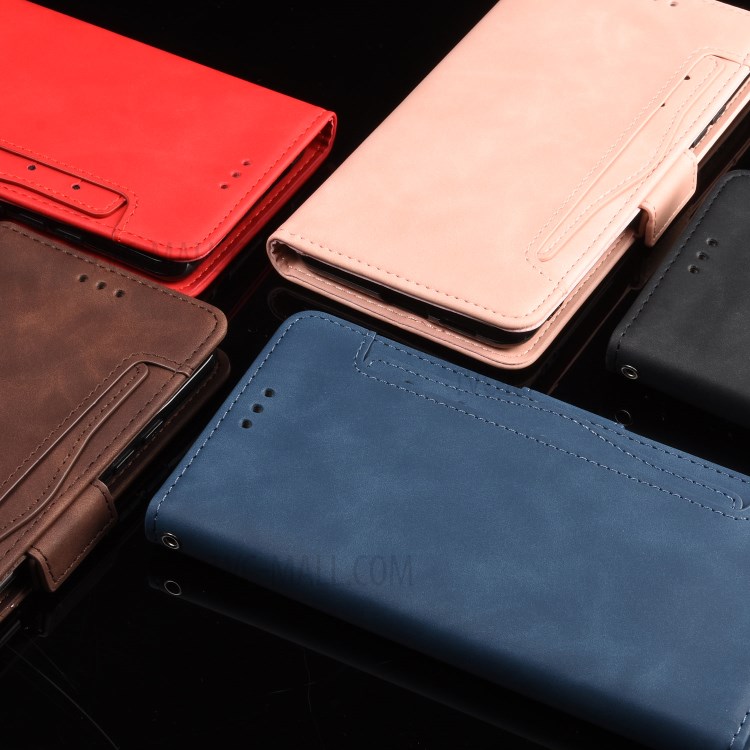Leather Phone Wallet Design Stand Feature Protective Cover Case with Multiple Card Slots for vivo Y52s / iQOO U3 - Black-11