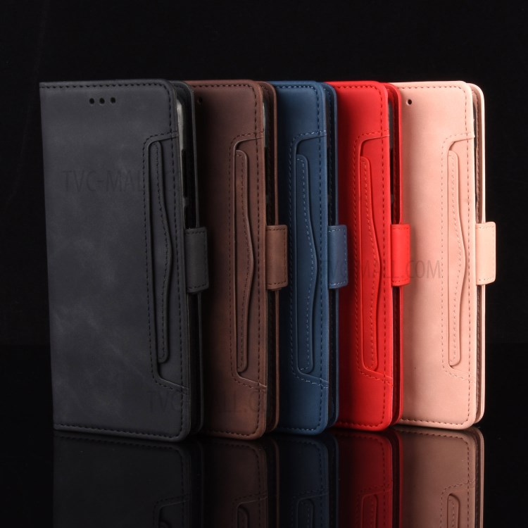 Leather Phone Wallet Design Stand Feature Protective Cover Case with Multiple Card Slots for vivo Y52s / iQOO U3 - Black-12