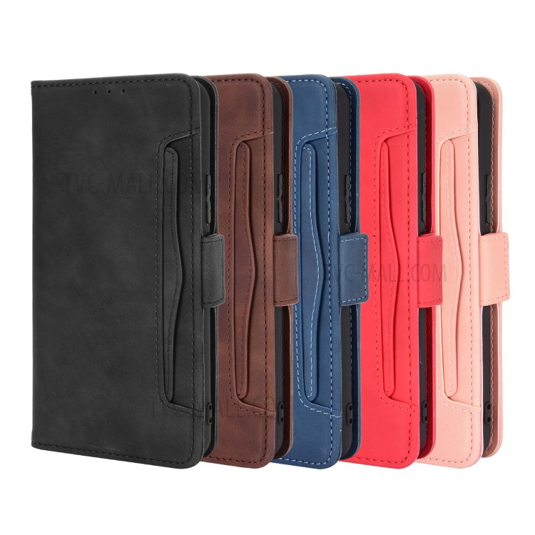 Leather Phone Wallet Design Stand Feature Protective Cover Case with Multiple Card Slots for vivo Y52s / iQOO U3 - Black-13