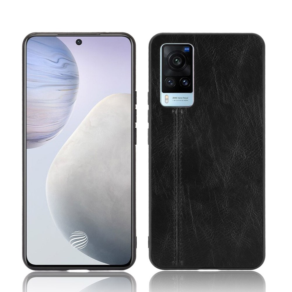 PU Leather Coated PC + TPU Hybrid Case for vivo X60 5G - Black-1
