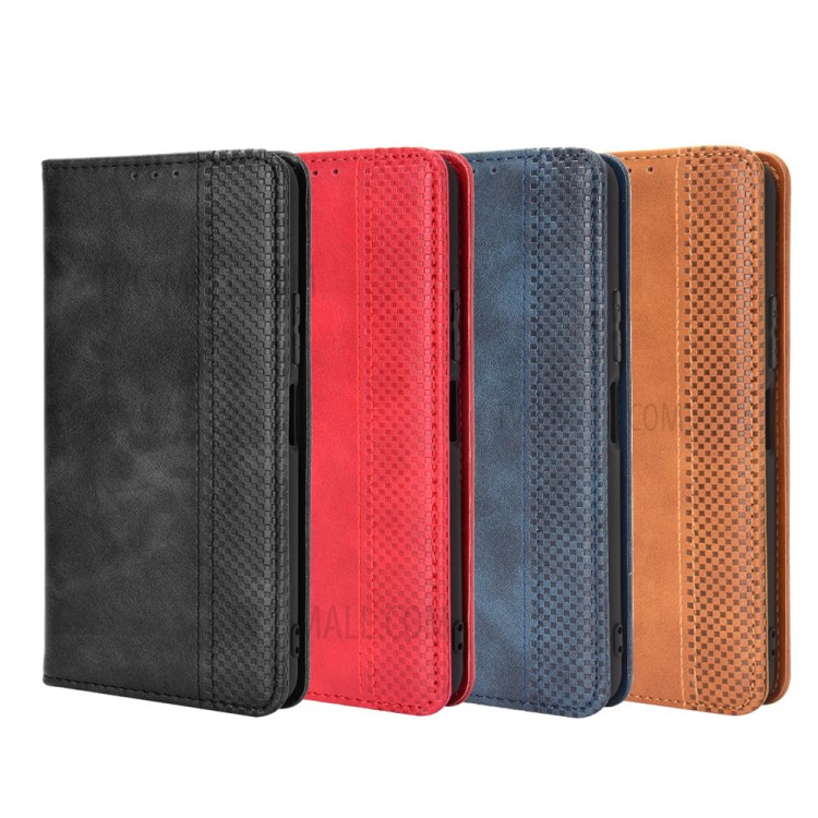Magnetic Vintage Style Wallet Stand Phone Case Cover for vivo Y52s / vivo iQOO U3 - Black-12